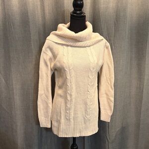 J. Crew Cream Cable Knit Cowl Sweater